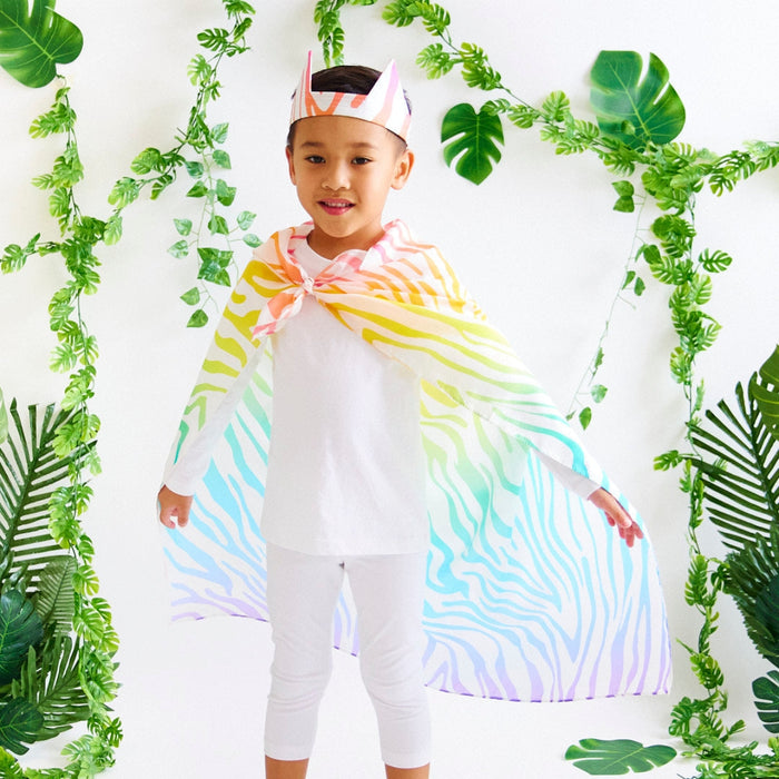 Sarah's Silks Animal Dress Ups Playsilk - Rainbow Zebra