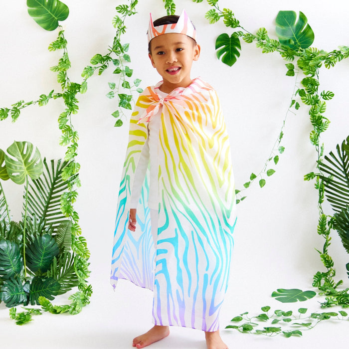 Sarah's Silks Animal Dress Ups Playsilk - Rainbow Zebra