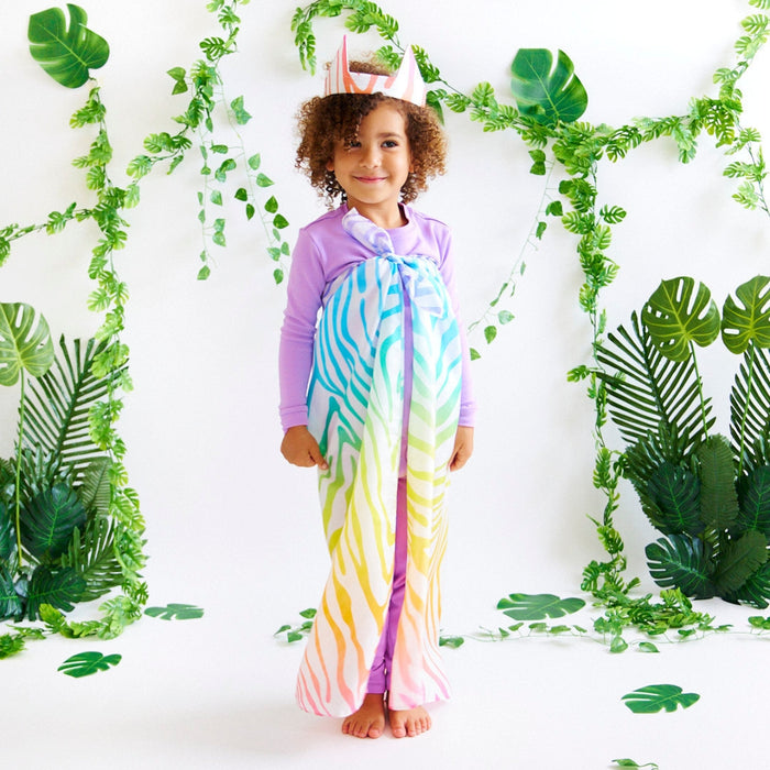 Sarah's Silks Animal Dress Ups Playsilk - Rainbow Zebra