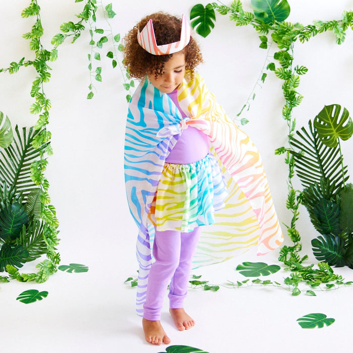 Sarah's Silks Animal Dress Ups Playsilk - Rainbow Zebra