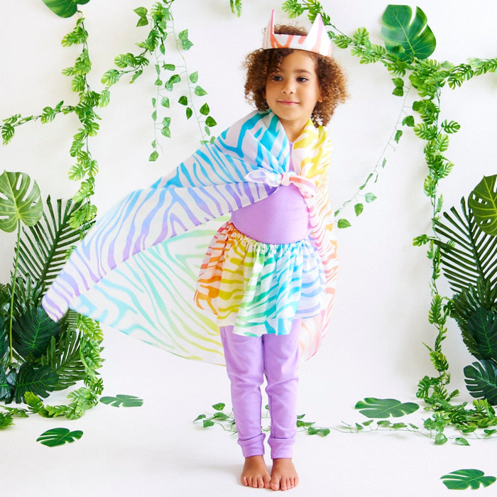 Sarah's Silks Animal Dress Ups Playsilk - Rainbow Zebra