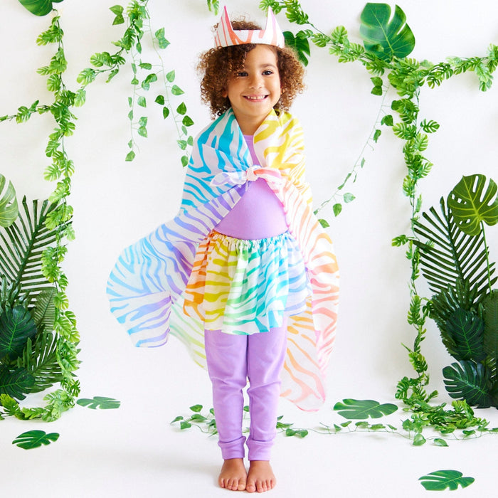 Sarah's Silks Animal Dress Ups Playsilk - Rainbow Zebra