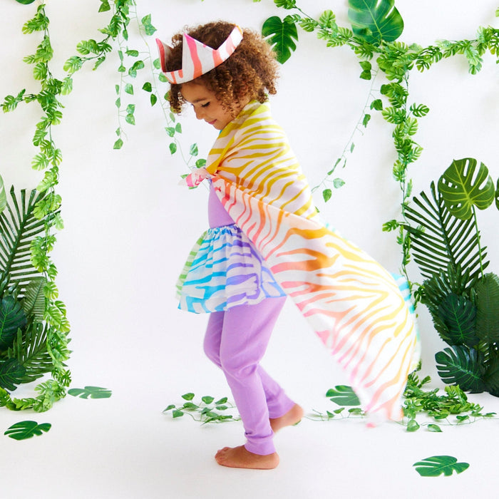 Sarah's Silks Animal Dress Ups Playsilk - Rainbow Zebra