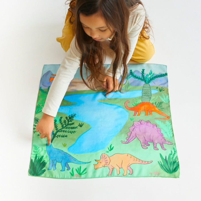 Sarah's Silks Mini Playsilk - Playmap Dinosaur