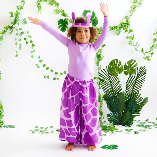 SS-312407 Sarah's Silks Pants - Purple Giraffe