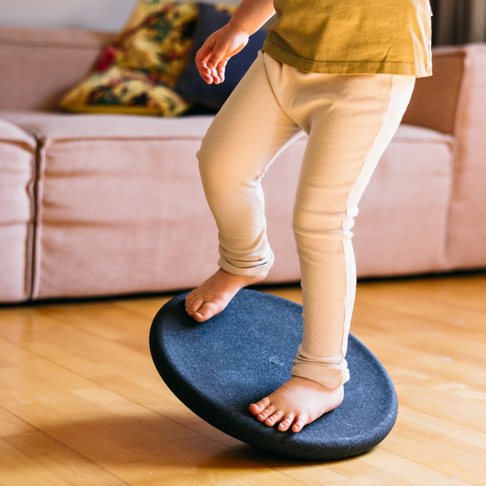 Stapelstein Round Balance Board, Stepping Stone, and Open Ended Toy in Black from Australia