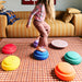 Stapelstein Balance Stepping Stones Original + Board Combination, Set of 7, Rainbow Classic from Australia