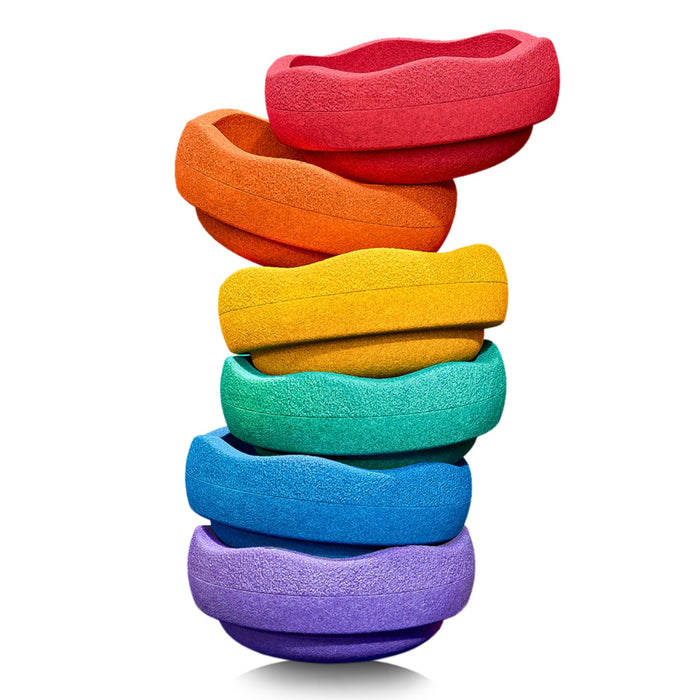 Stapelstein Balance Stepping Stones - Original Grow, Set of 6, Rainbow from Australia