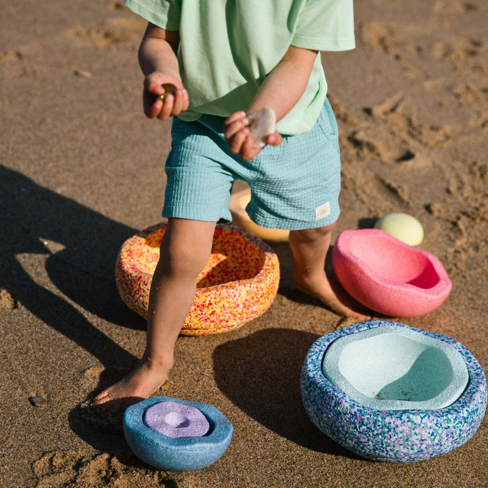 Stapelstein Balance Stepping Stones Original + Inside Combination, Set of 8, Rainbow Pastel from Australia