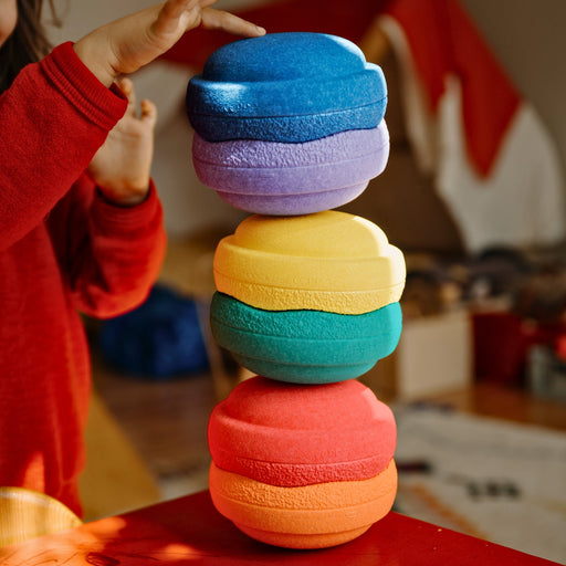 Rainbow Stapelstein Balance Stepping Stones Original Mini, Set of 6, from Australia