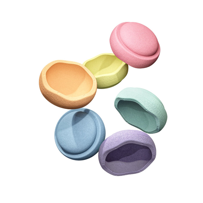 Stapelstein Balance Stepping Stones Original Mini, Set of 6, Rainbow Pastel from Australia