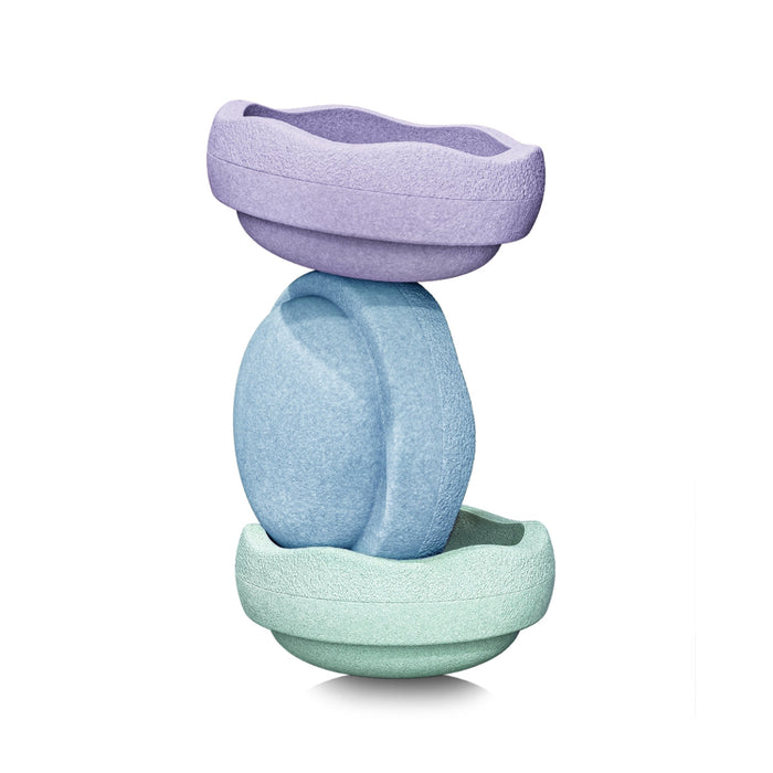 Stapelstein Balance Stepping Stones - Original, Set of 3, Cool Pastel Tones from Australia