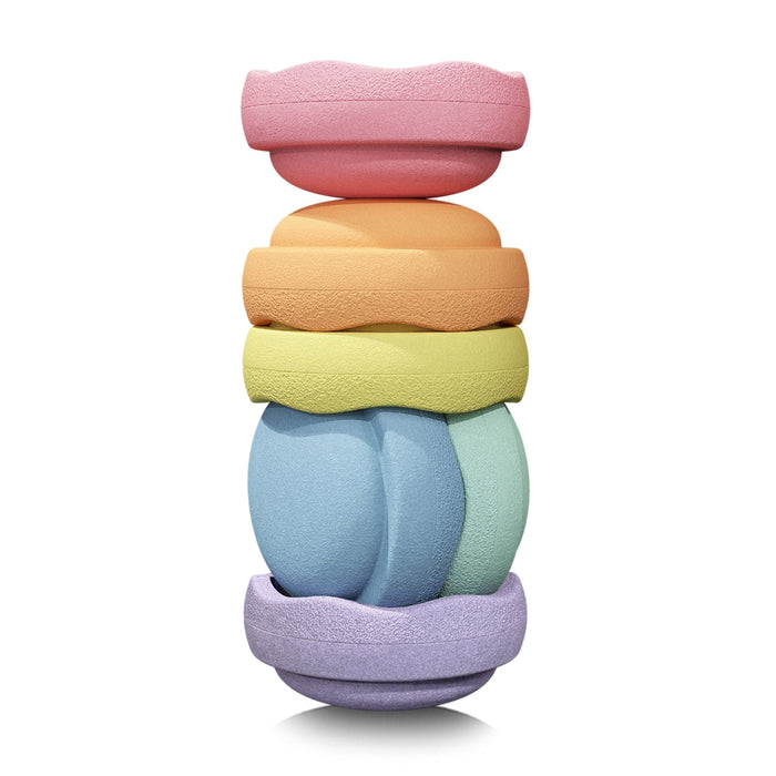 Stapelstein Balance Stepping Stones - Original, Set of 6, Rainbow Pastel (PRE-ORDER MID-MARCH ARRIVAL)