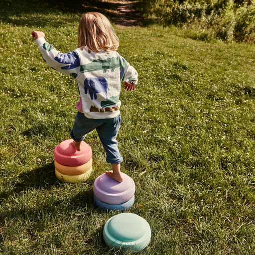 Stapelstein Balance Stepping Stones Original, Set of 6, Rainbow Pastel from Australia