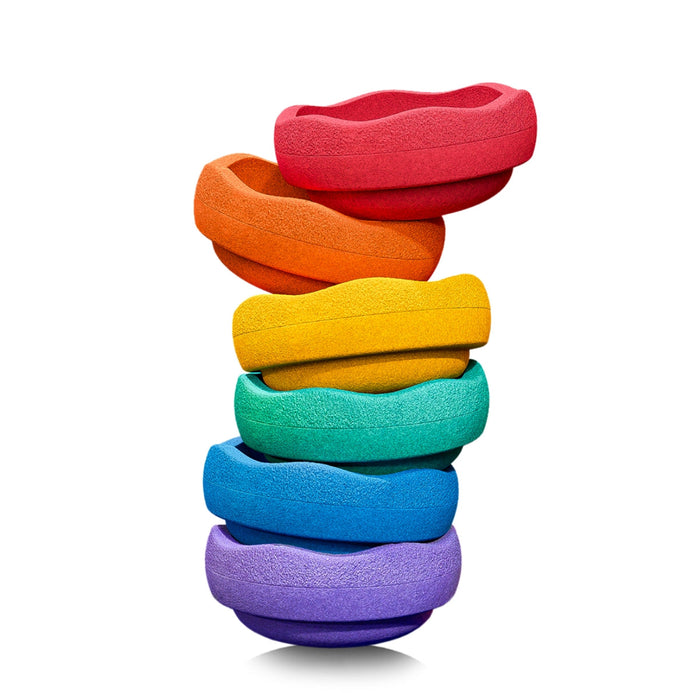 Stapelstein Balance Stepping Stones Original, Set of 6, Rainbow from Australia