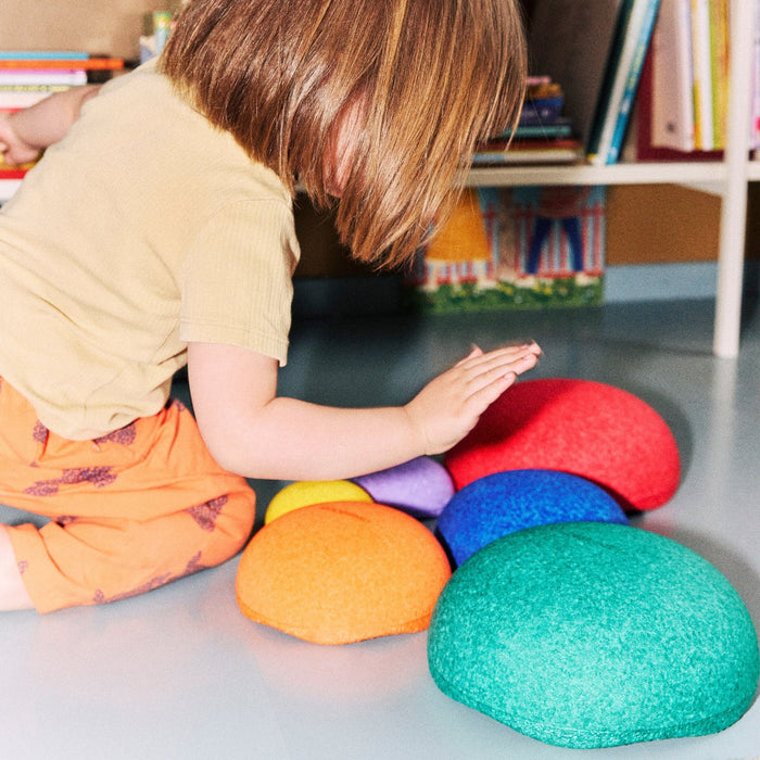 Set of 6 Rainbow Classic Staplestein Balance Stepping Stones for Kids from Australia