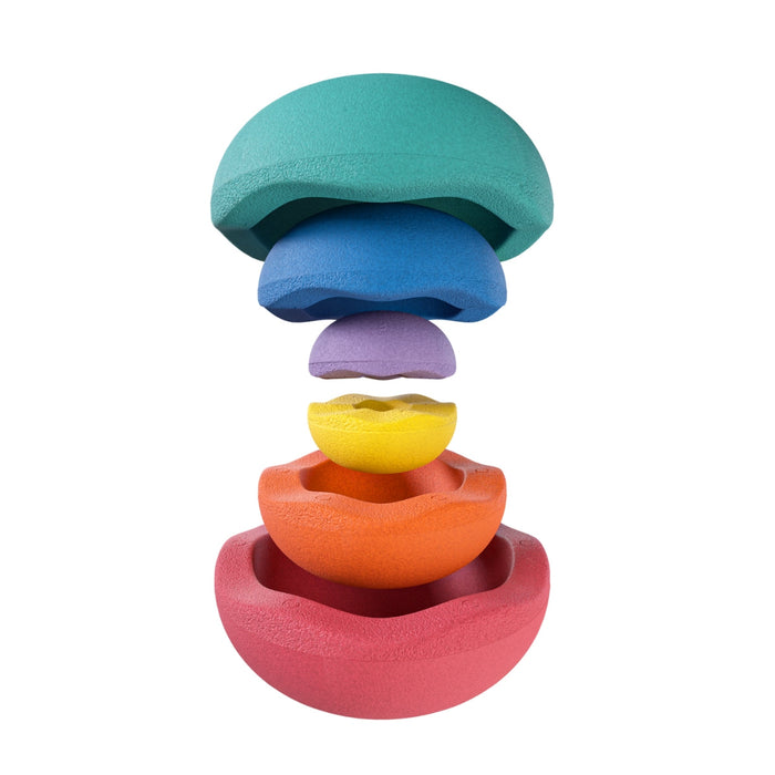 Set of 6 Rainbow Classic Staplestein Balance Stepping Stones for Kids from Australia