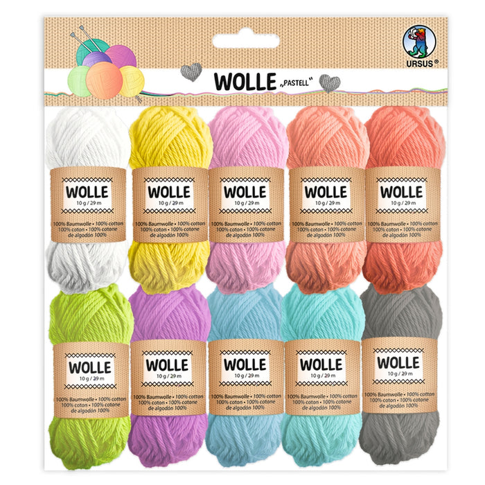 URSUS Cotton Yarn 10 x 10g Pastel from Australia