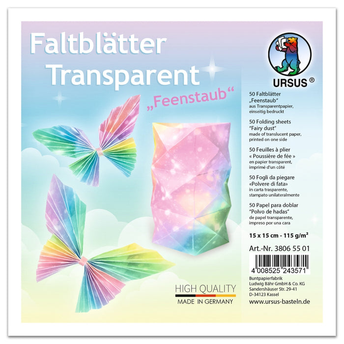 URSUS Fairy Dust Folding Paper 50 Sheets 15cm from Australia