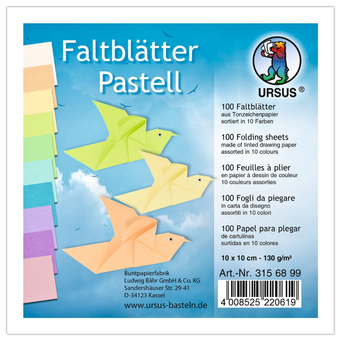 Folding Paper Pastel, 10 Colours from Australia