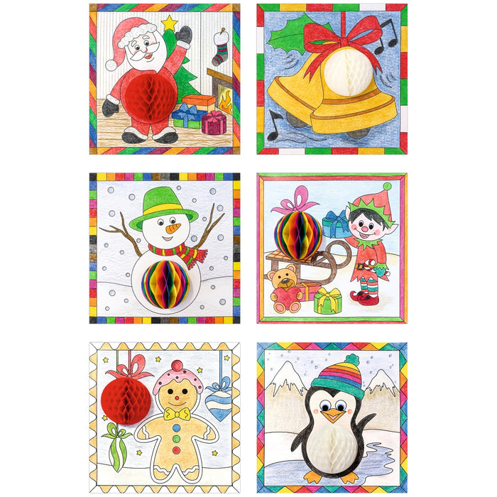 URSUS Paper Crafts 3D Honeycomb Ball Colouring Pictures, Set of 6 Christmas from Australia