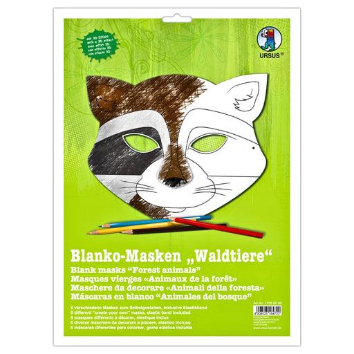 URSUS Paper Crafts DIY Kid's Masks, Set of 6 Forest Animals from Australia