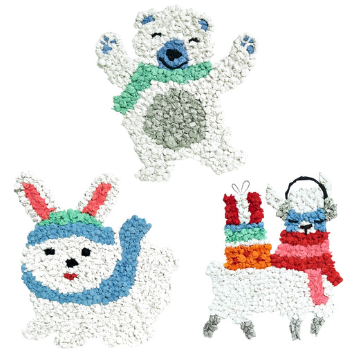 URSUS Paper Crafts DIY Scrunched Ball Picture Art, Set of 6 Winter Animals from Australia