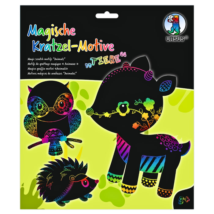 URSUS Paper Crafts Picture Art Kit Scratch Colouring Cut Outs, Set of 6 Animals from Australia