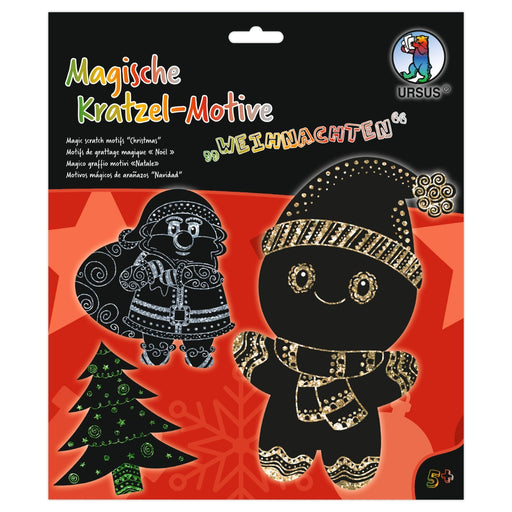 URSUS Paper Crafts Picture Art Kit Scratch Colouring Cut Outs, Set of 6 Christmas from Australia