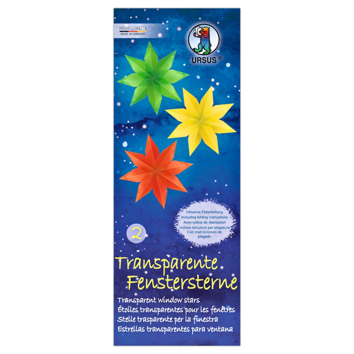 URSUS Paper Crafts Window Star Folding Paper, Translucent Coloured, 80 Sheets from Australia