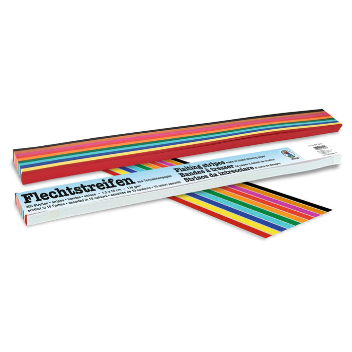 URSUS Paper Weaving Strips Set of 200, 10 Colours 1.5cm from Australia