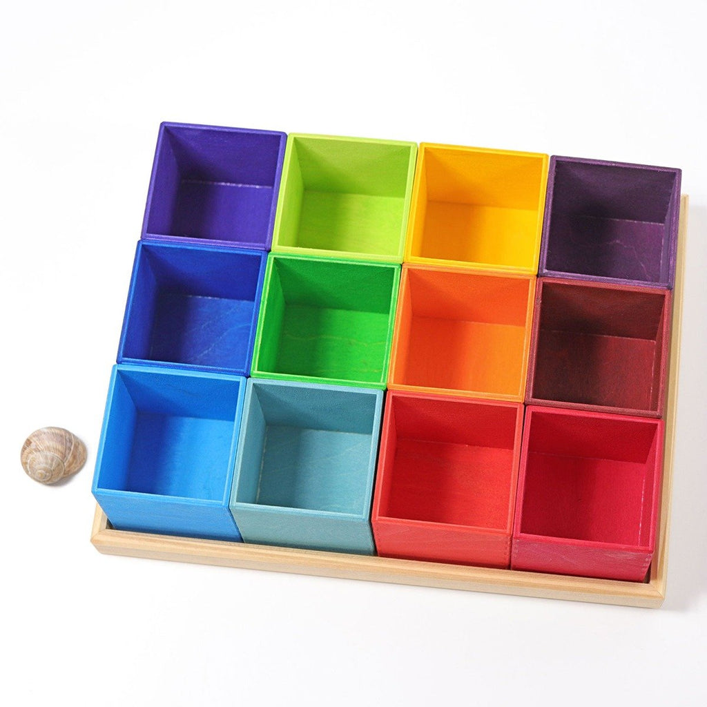 Grimm's Sorting Boxes Rainbow 6 Pieces - Oskar's Wooden Ark, Australia