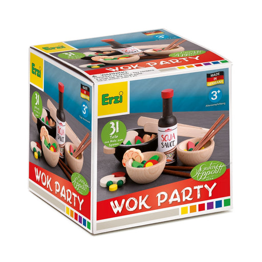 Erzi Wok Assortment Wooden Play Food for Children's Pretend Play from Australia